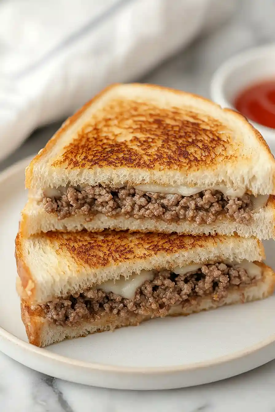 ground beef grilled cheese