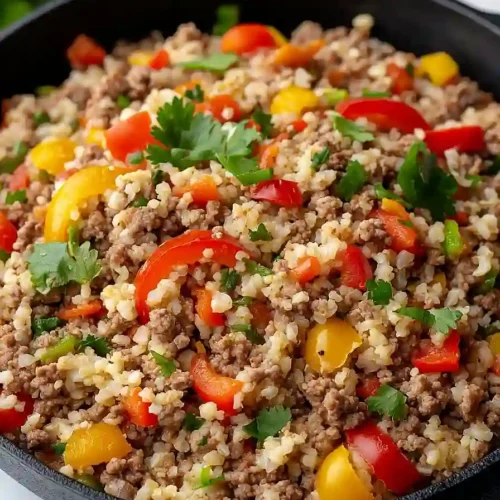 cauliflower rice with ground beef