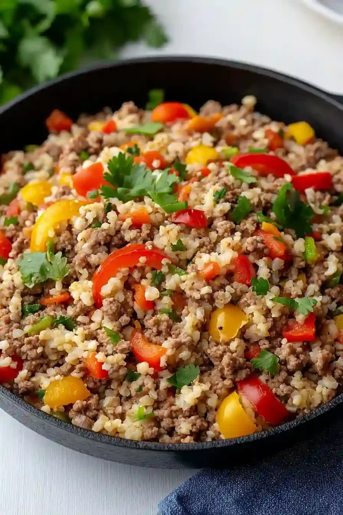 cauliflower rice with ground beef