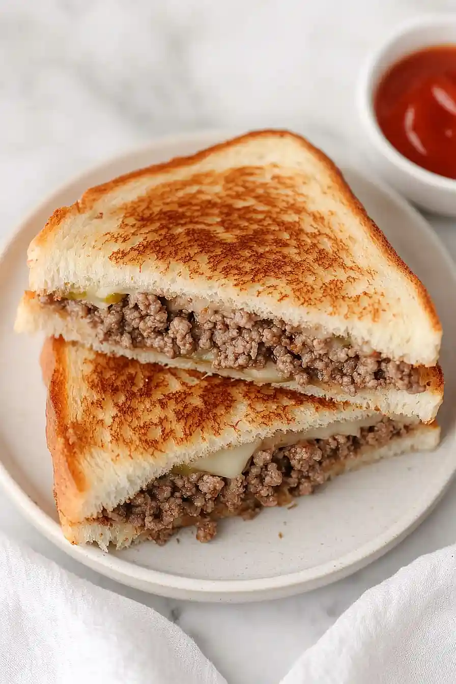 ground beef grilled cheese