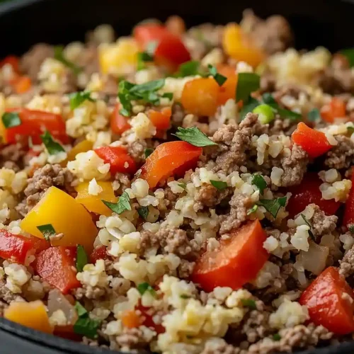 cauliflower rice with ground beef