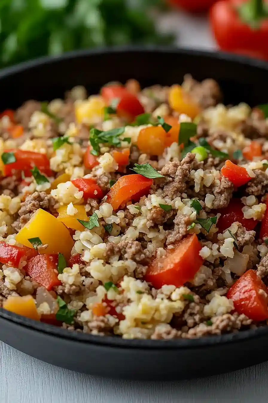 cauliflower rice with ground beef