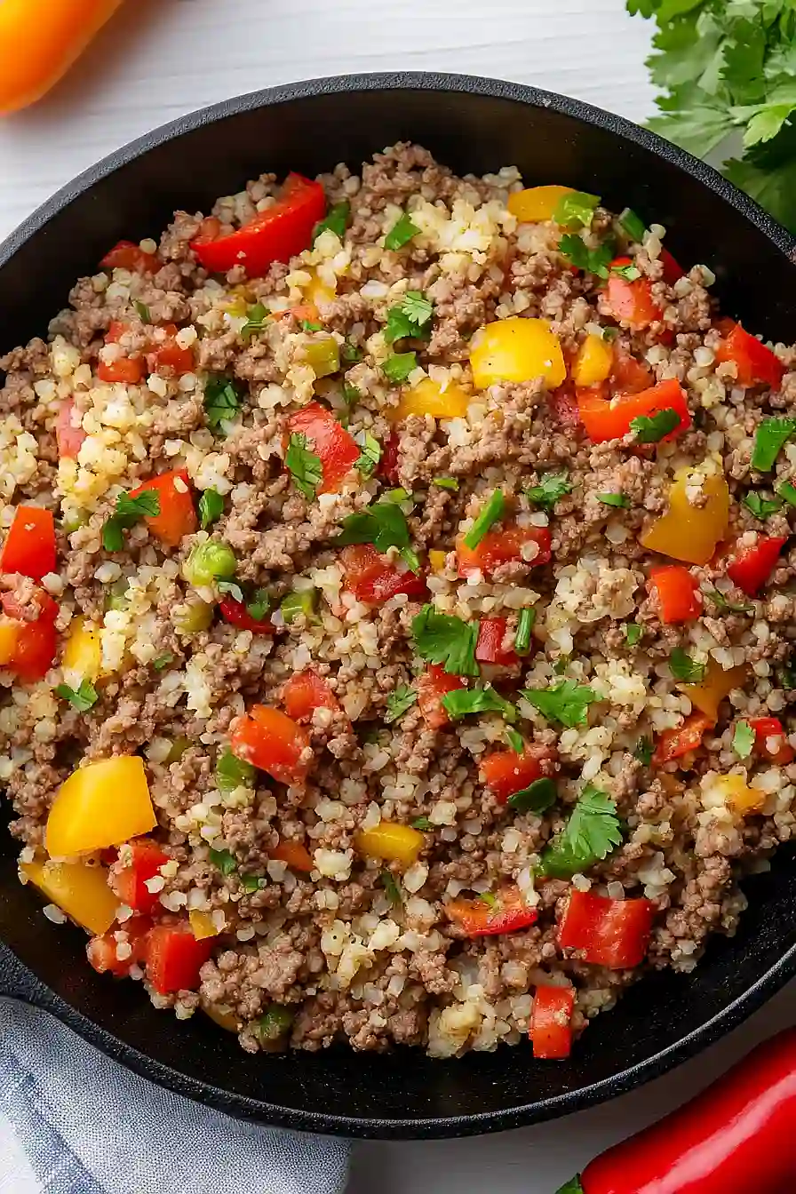 cauliflower rice with ground beef
