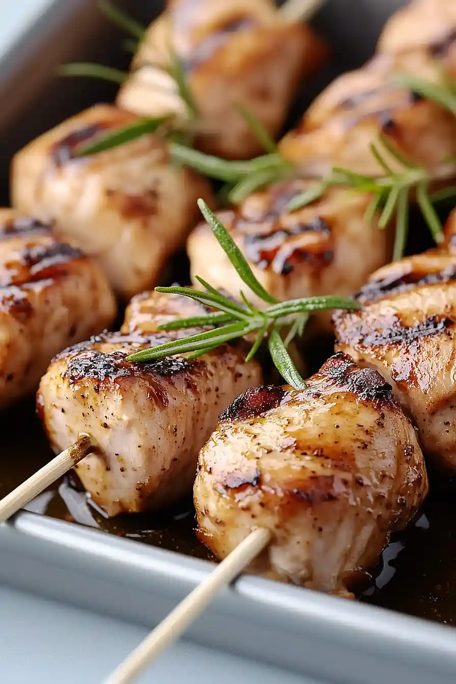 honey balsamic chicken skewers