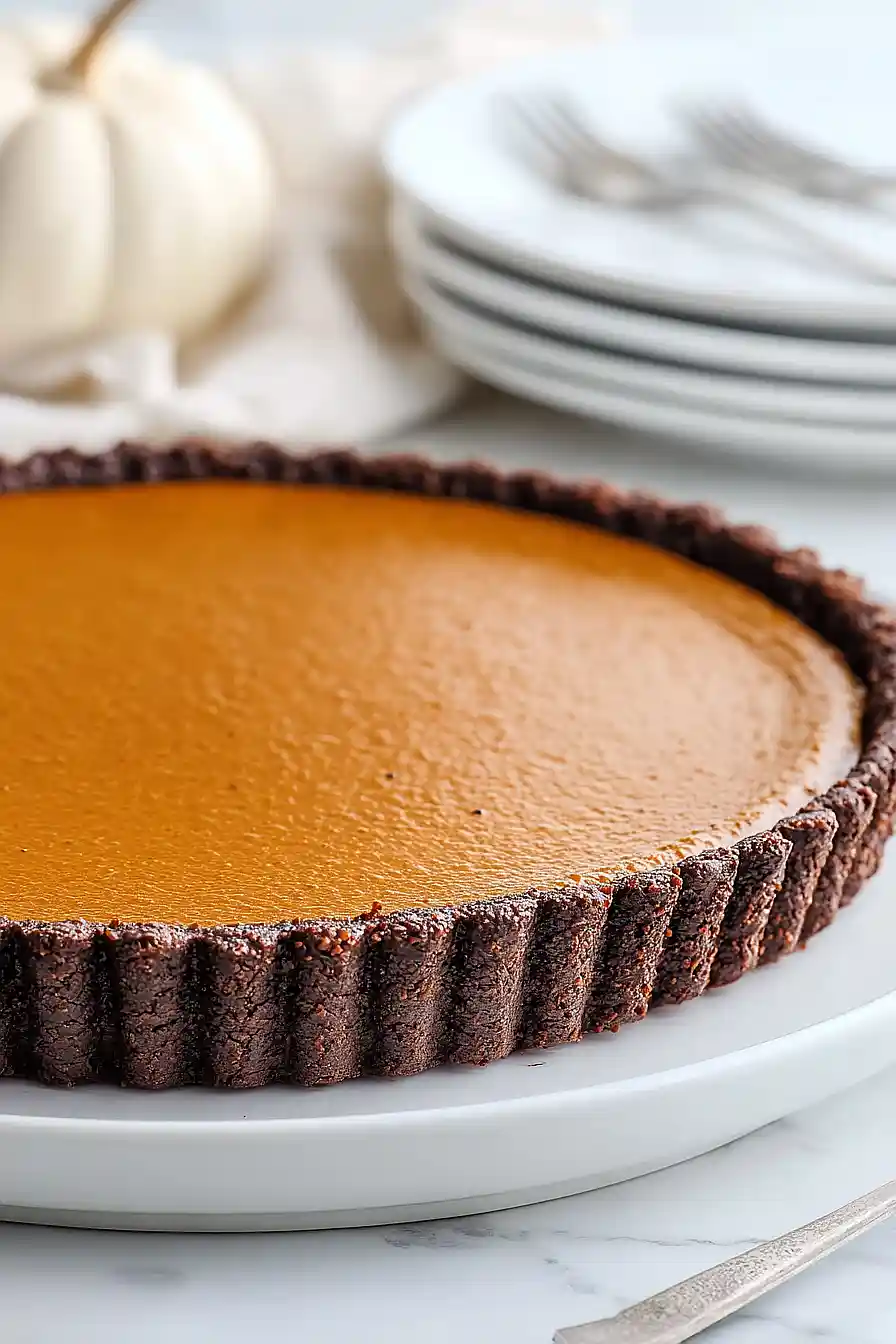 dark chocolate pumpkin tart