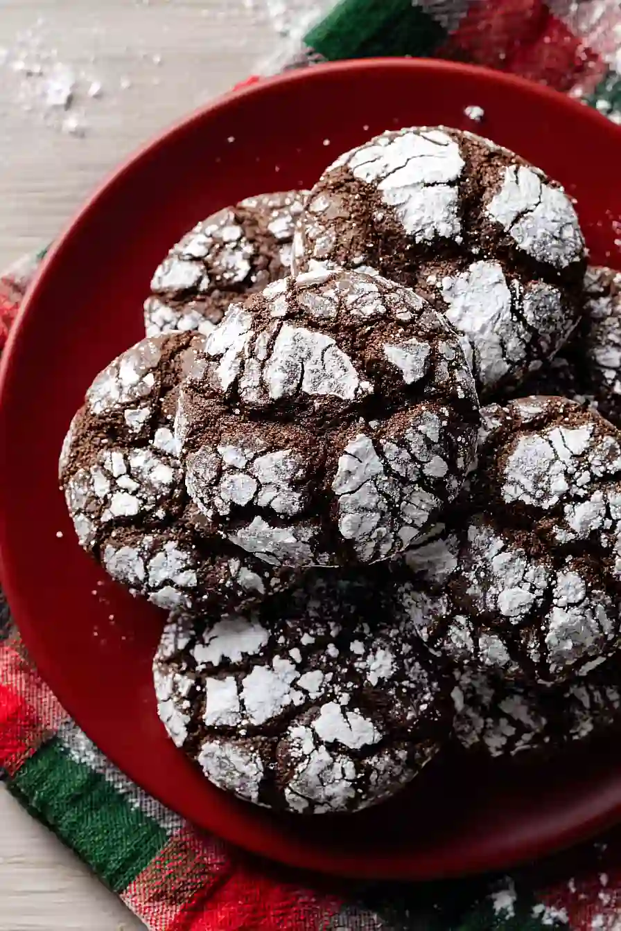 mexican chocolate crinkle cookies