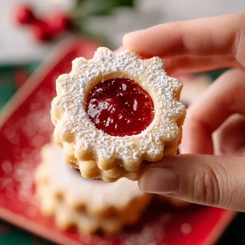 strawberry linzer cookies