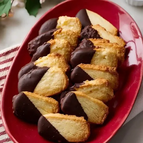 chocolate dipped shortbread cookies