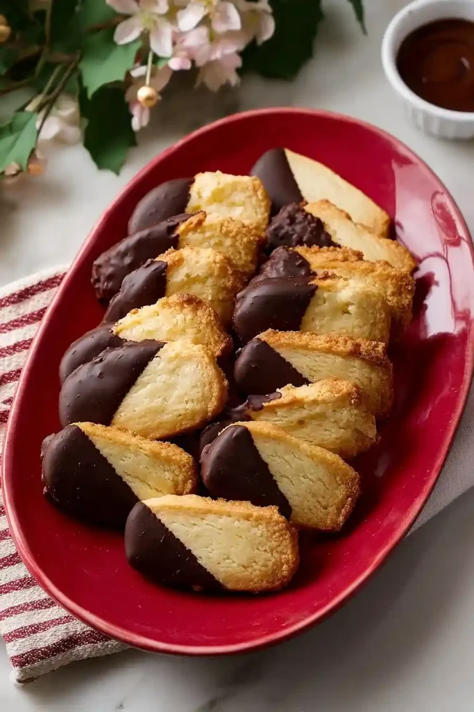 chocolate dipped shortbread cookies