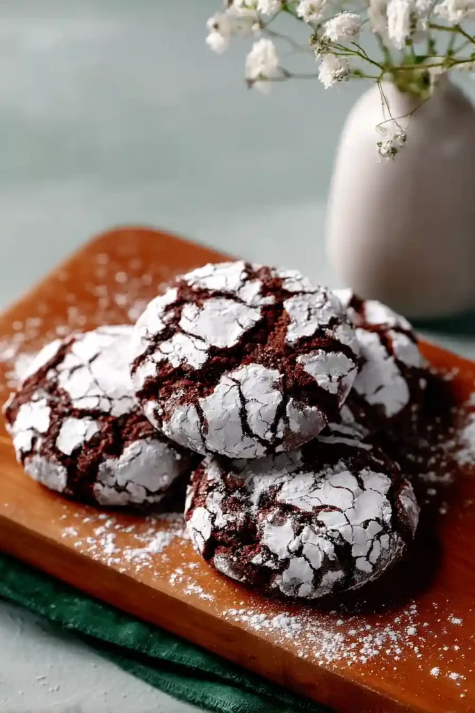 coffee chocolate crinkle cookies