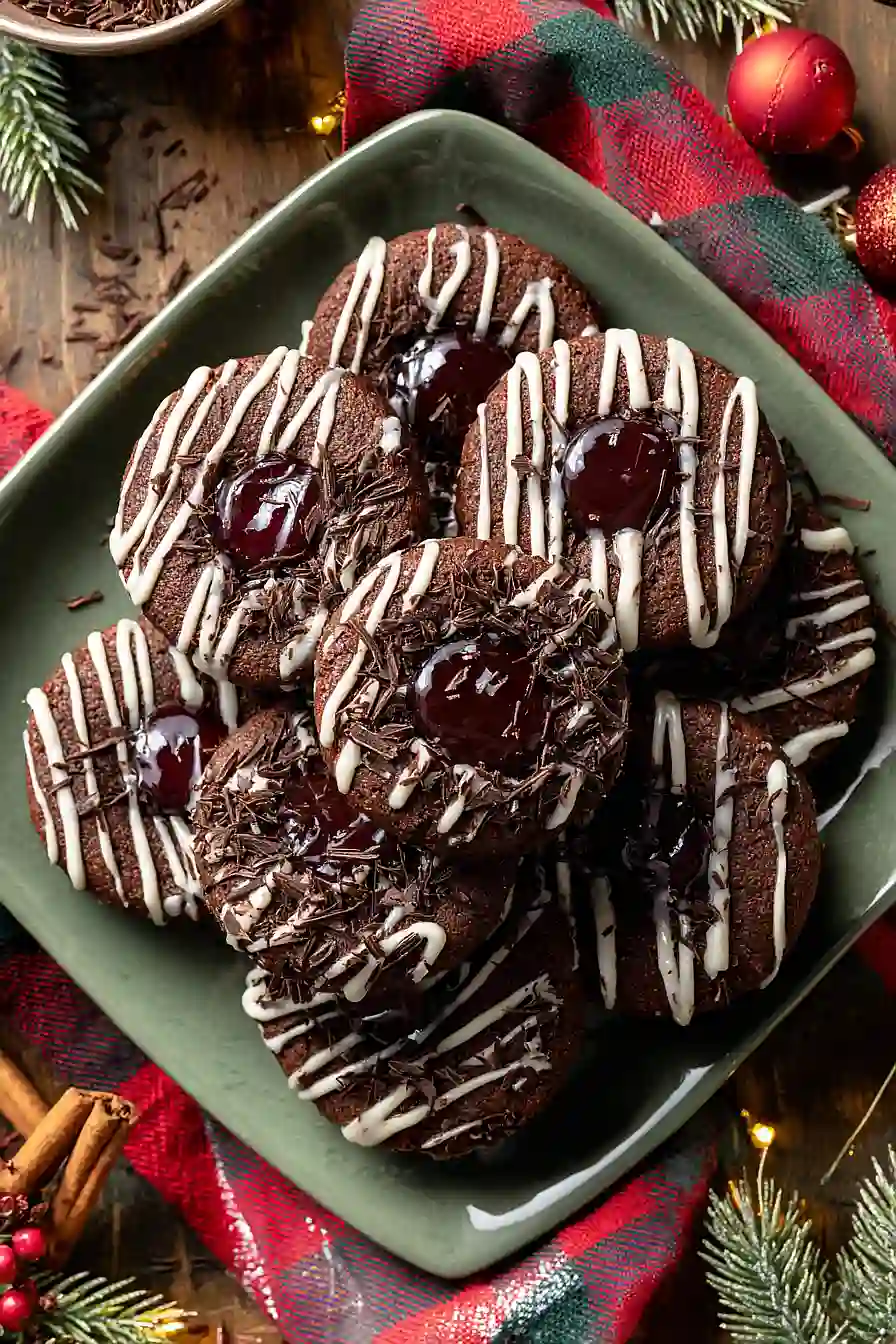 black forest linzer cookies