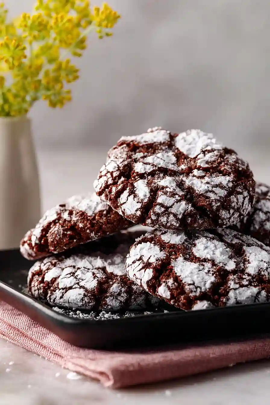 chocolate pretzel crinkle cookies