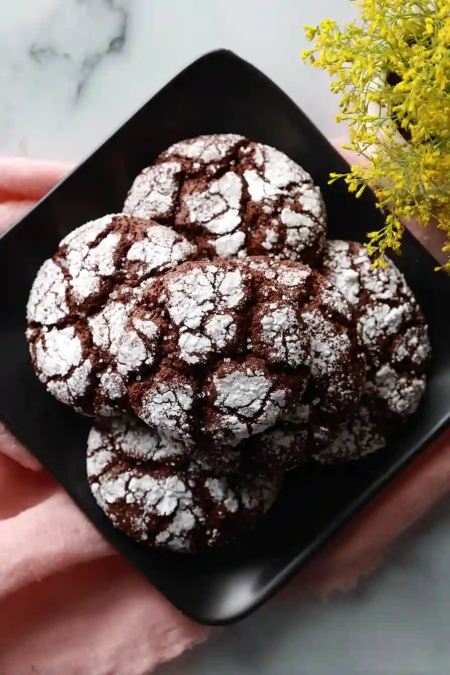 chocolate pretzel crinkle cookies