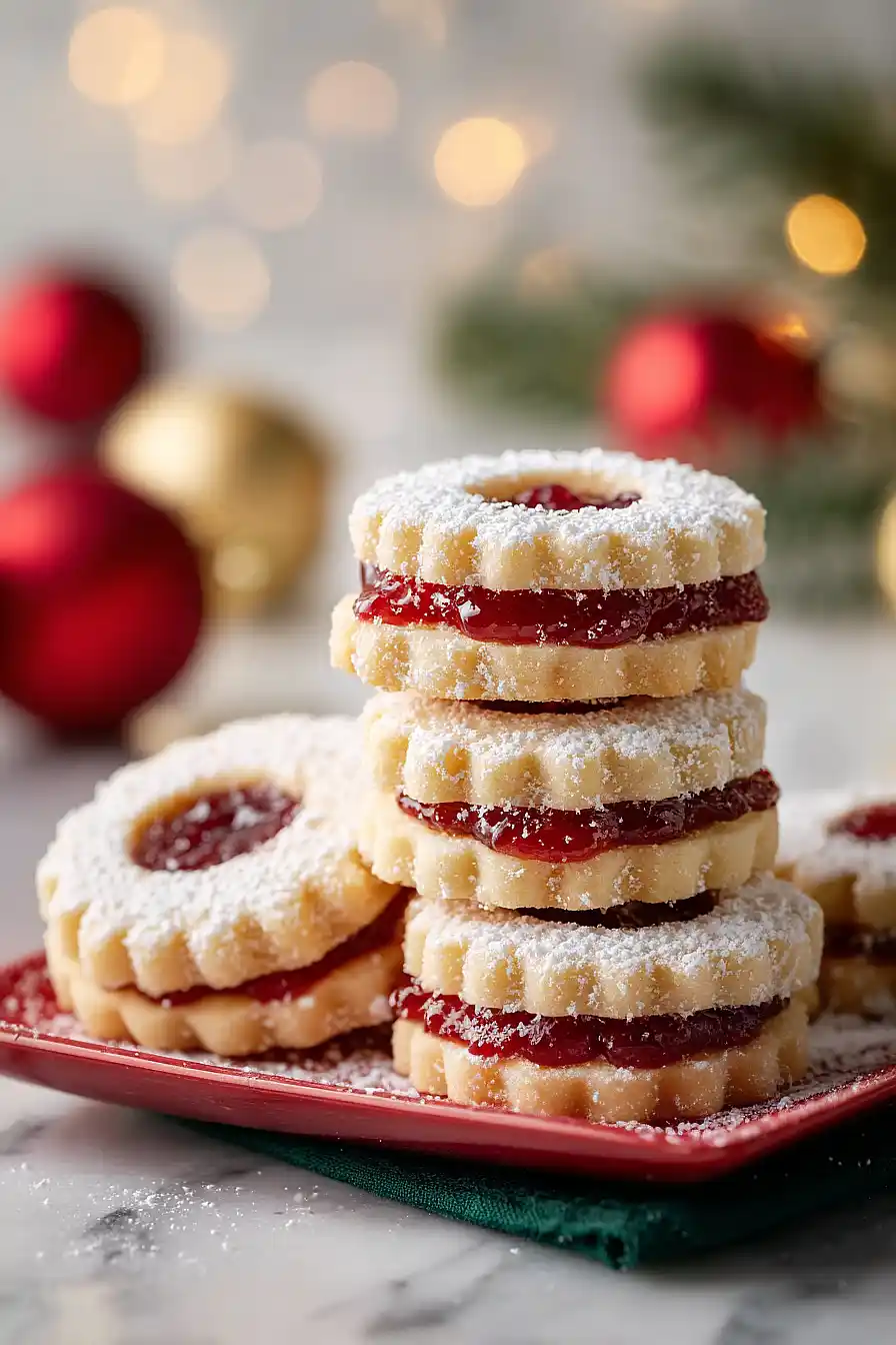 strawberry linzer cookies