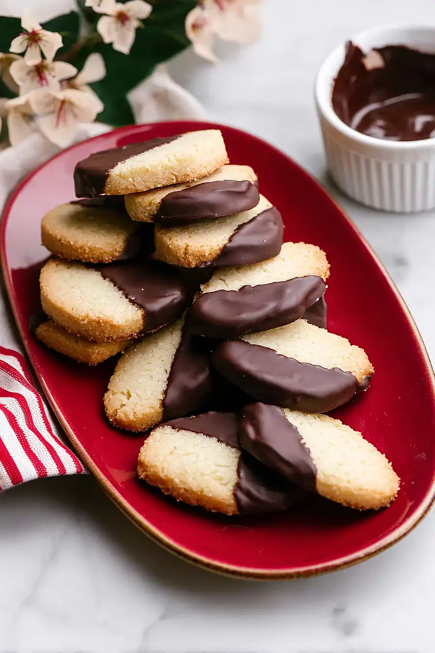 chocolate dipped shortbread cookies