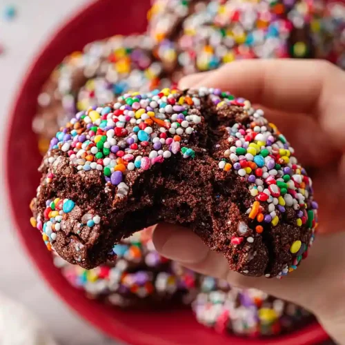 chocolate crinkle sprinkle cookies