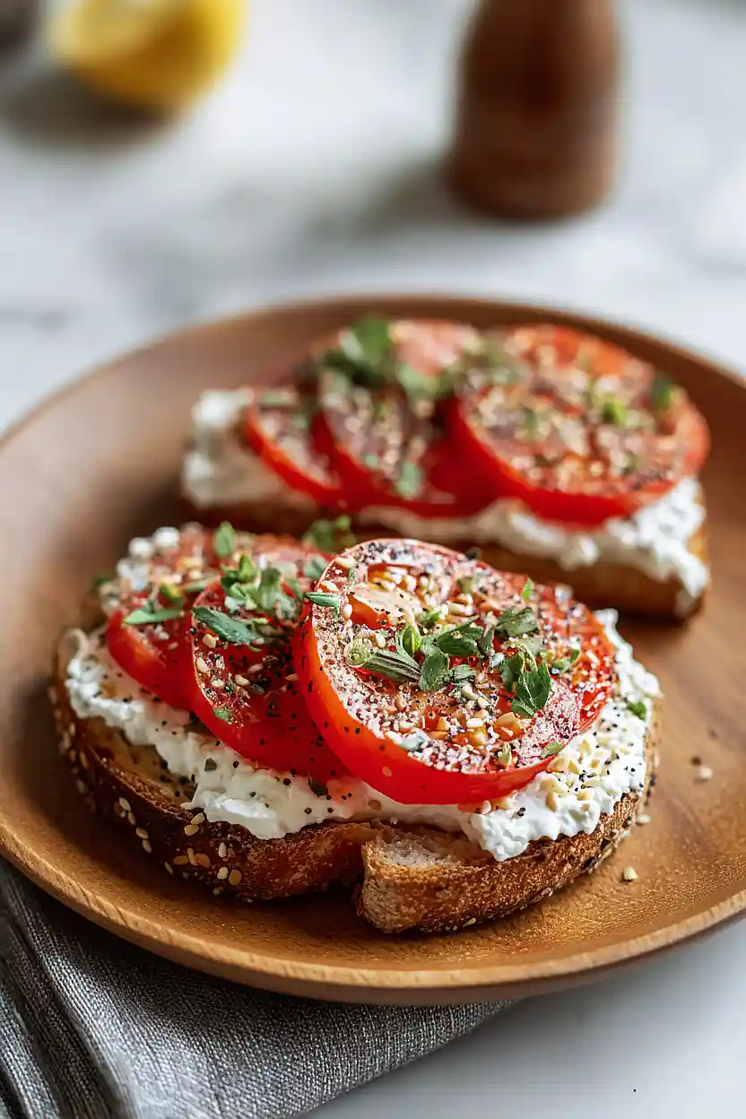 cottage cheese and tomato toast