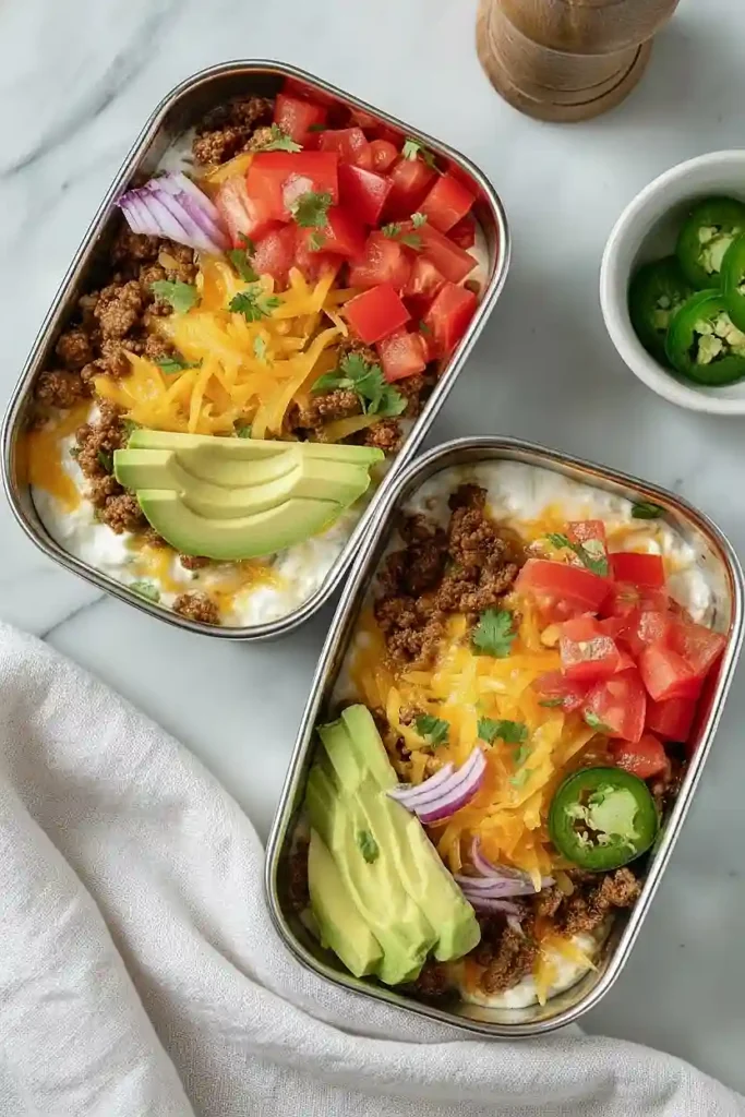 meal prep cottage cheese taco bowls