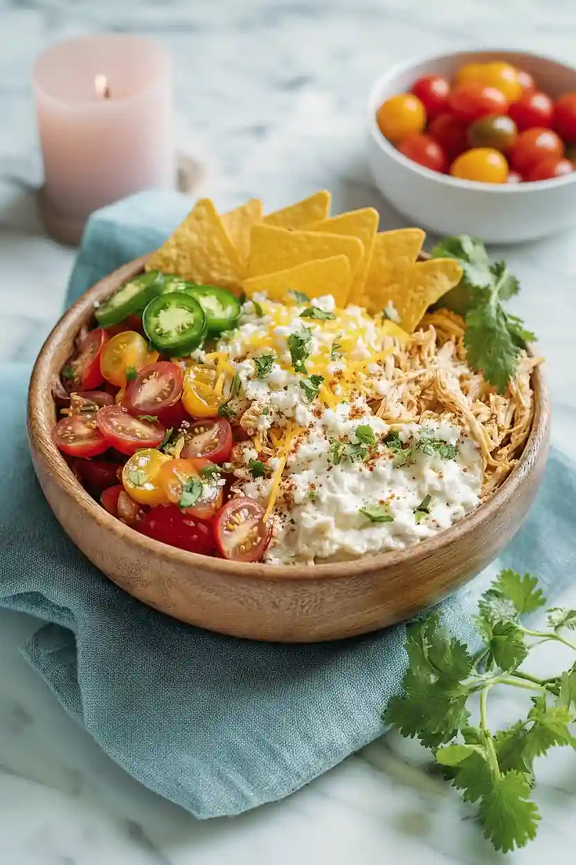 cottage cheese chicken taco bowl