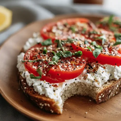 cottage cheese and tomato toast