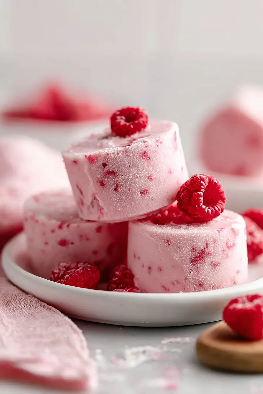 raspberry frozen yogurt bites