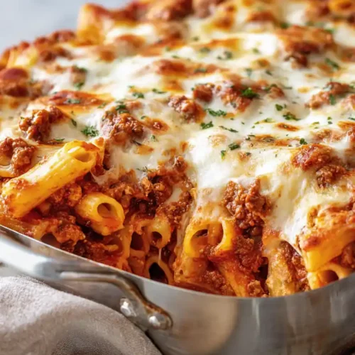 baked mostaccioli with cottage cheese