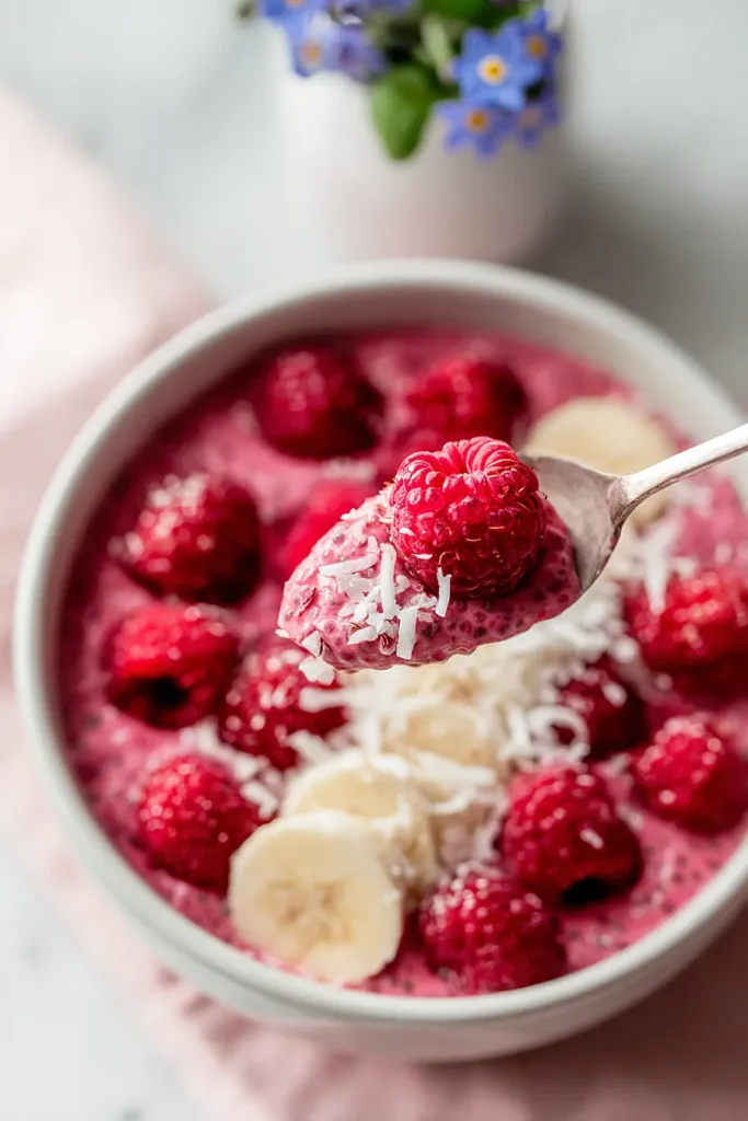 raspberry chia seed pudding