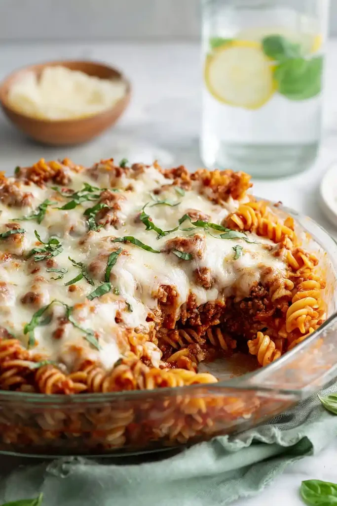 ground beef pasta bake