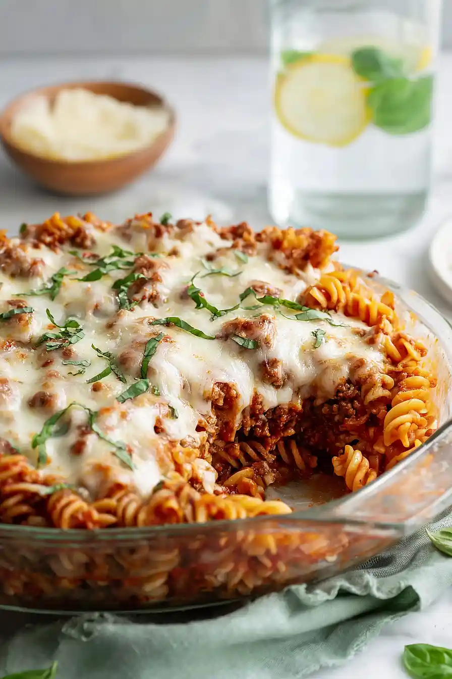 ground beef pasta bake