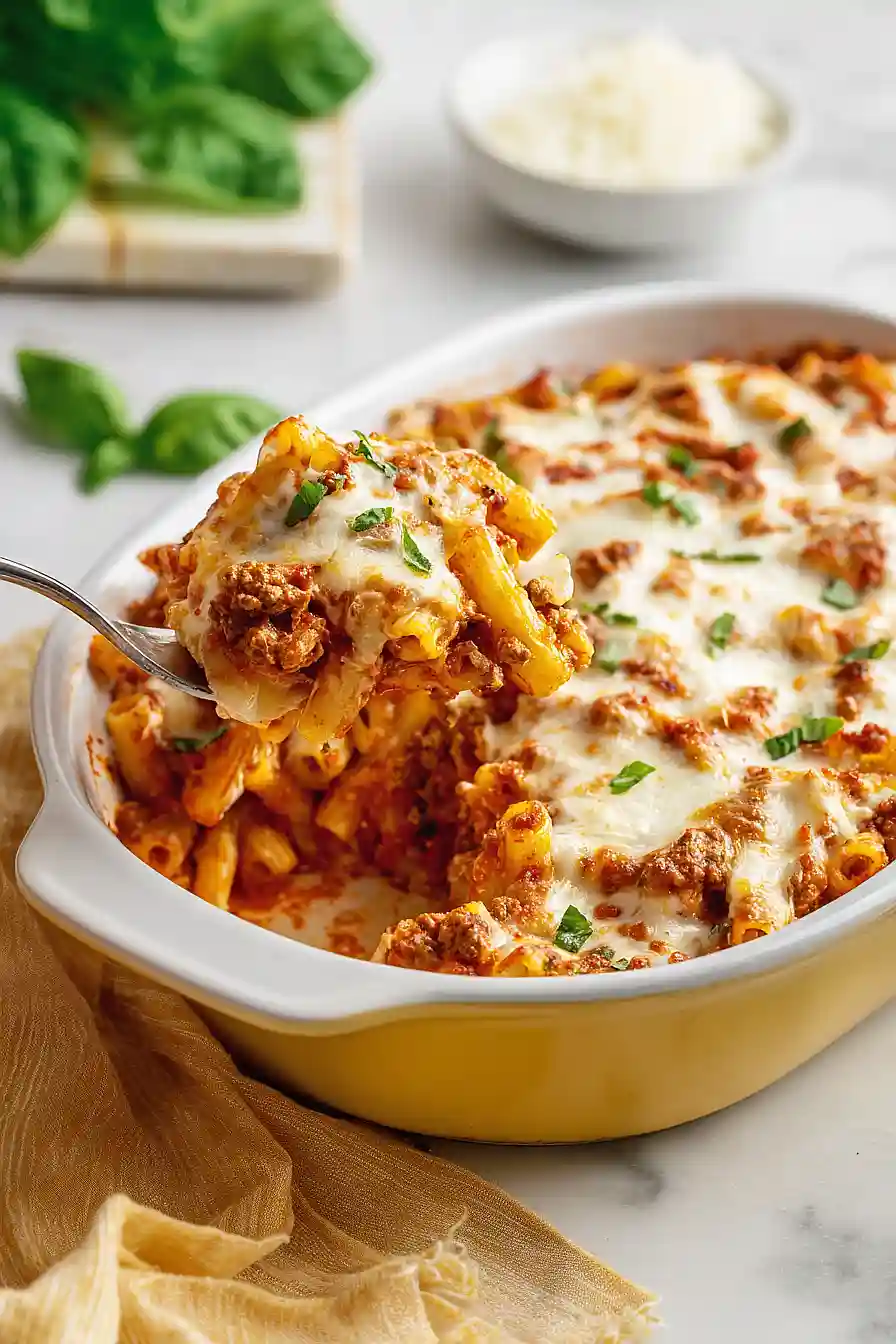 baked ziti with ground turkey and cottage cheese