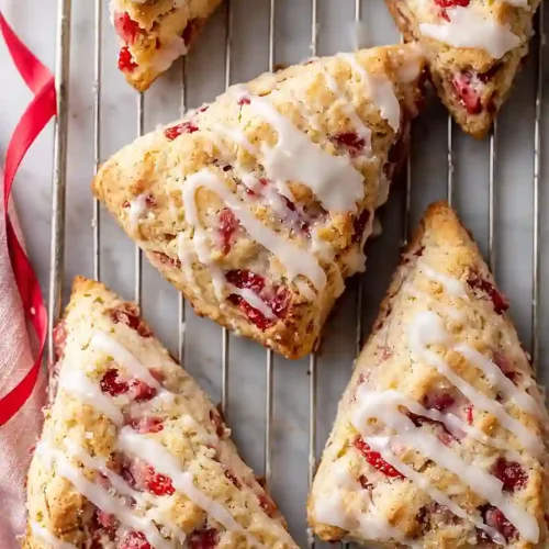 eggless strawberry scones