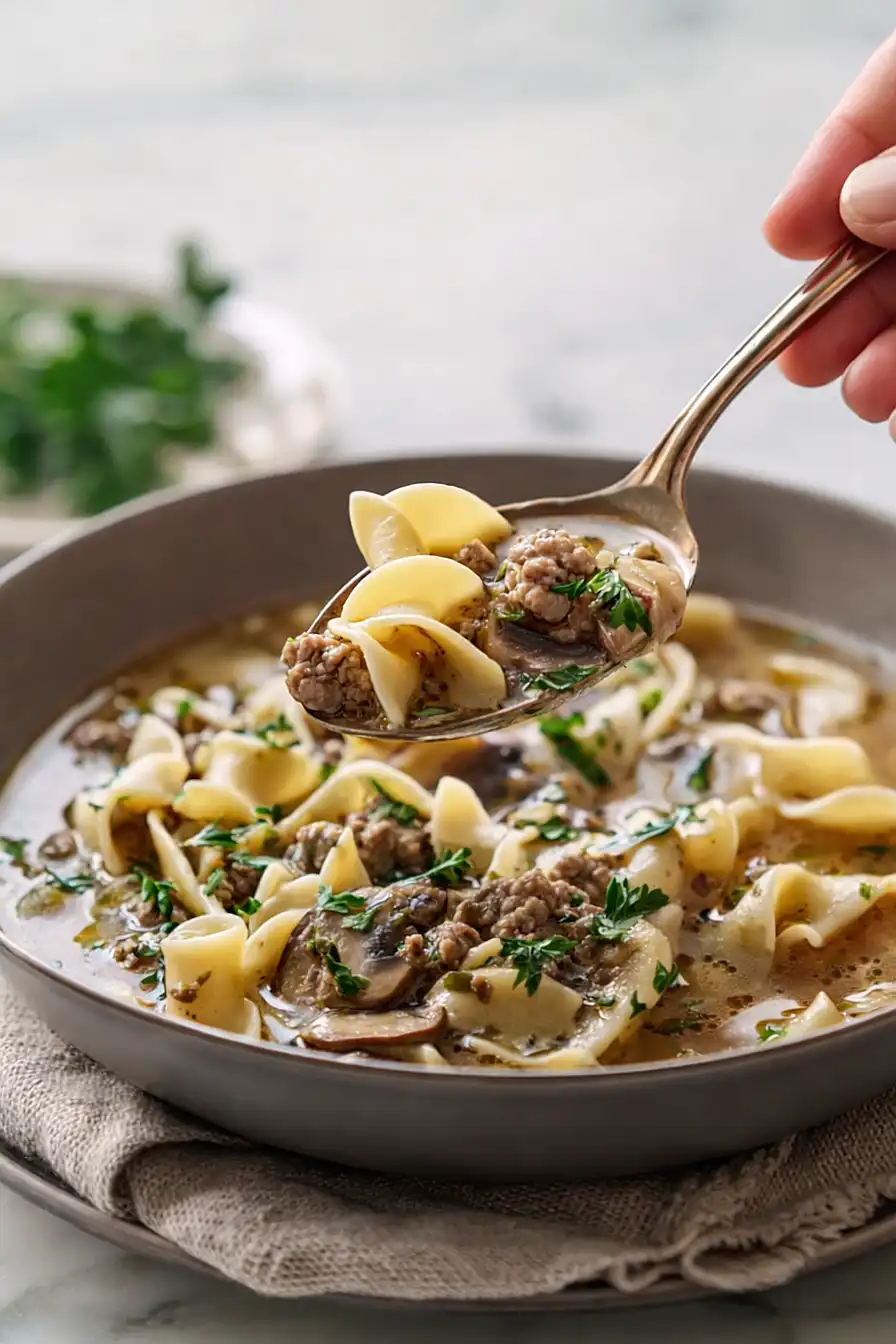 ground beef pasta soup