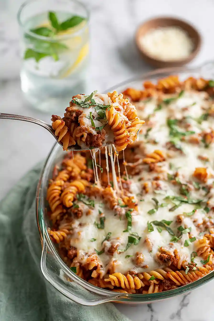 ground beef pasta bake