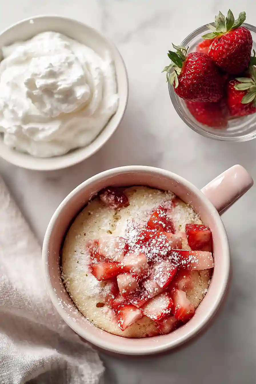 strawberry mug cake