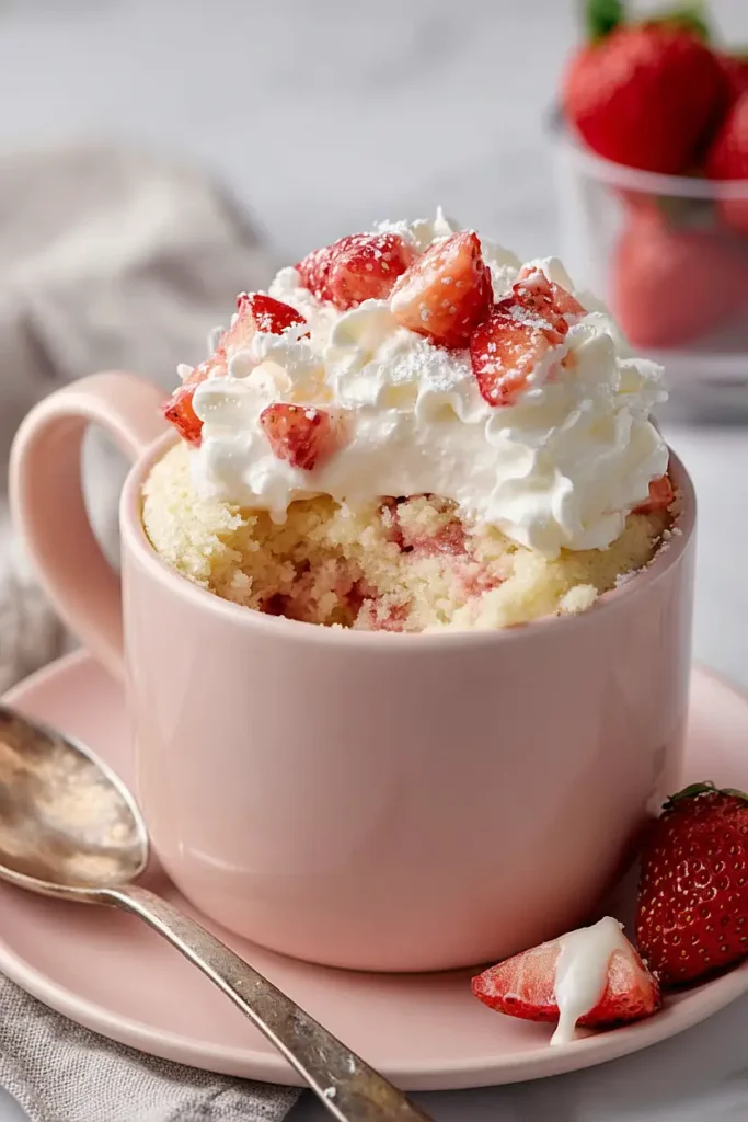 strawberry mug cake