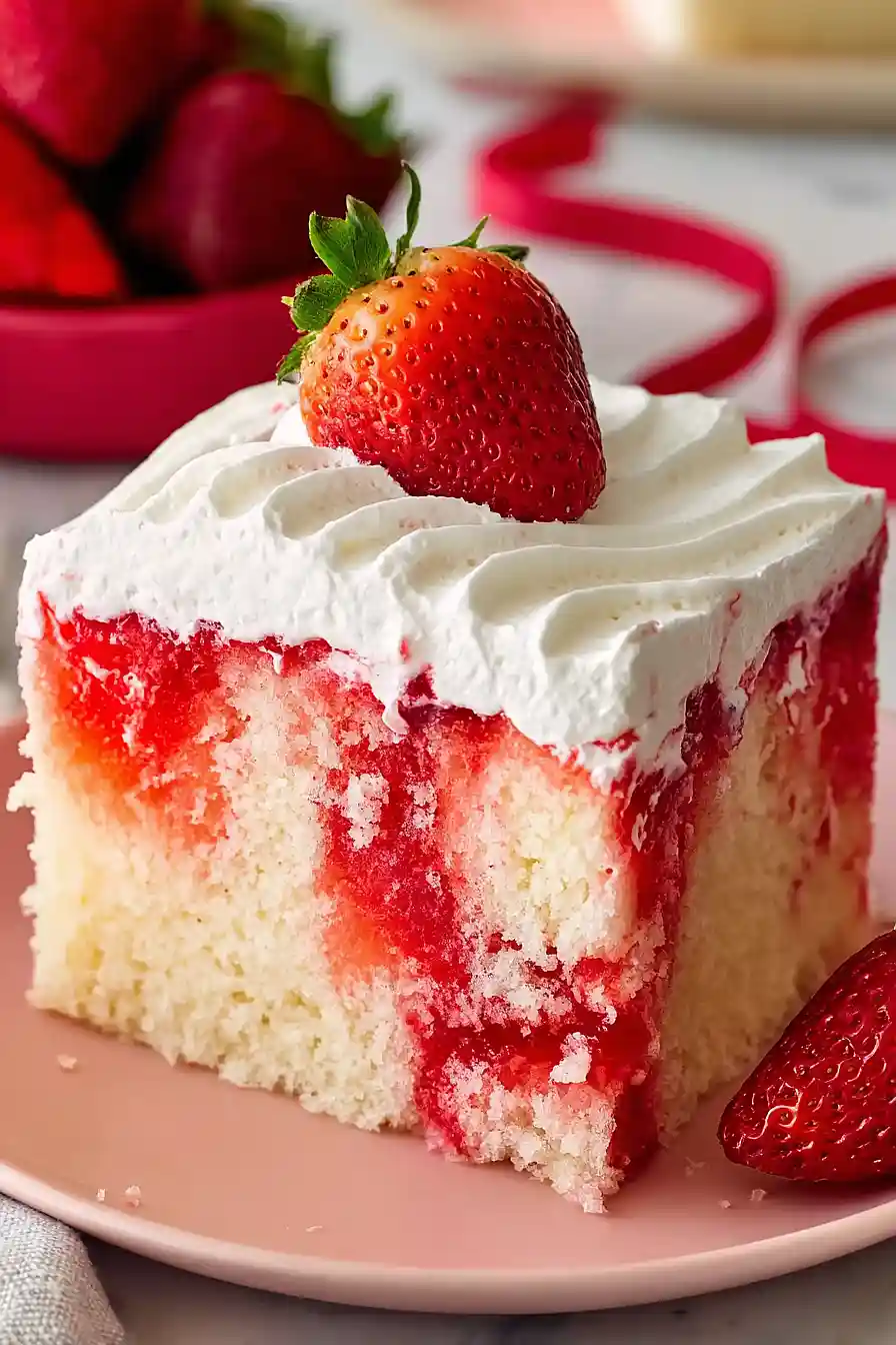 strawberry cake with jello