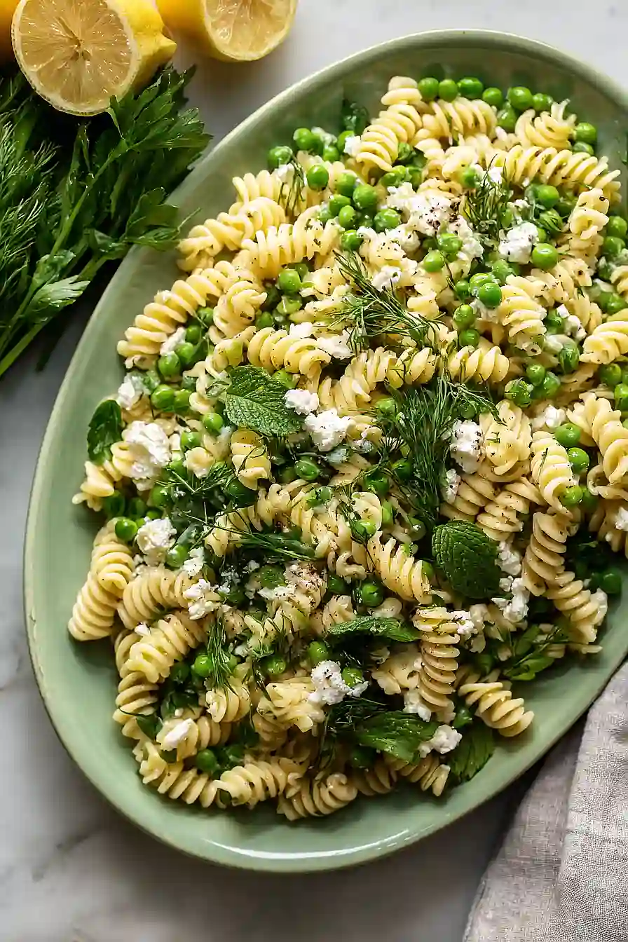 herbed pea and lemon pasta salad