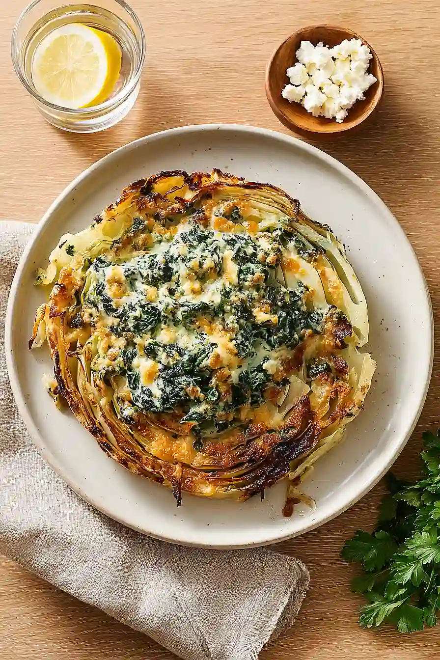 roasted cabbage-steak spanakopita melts