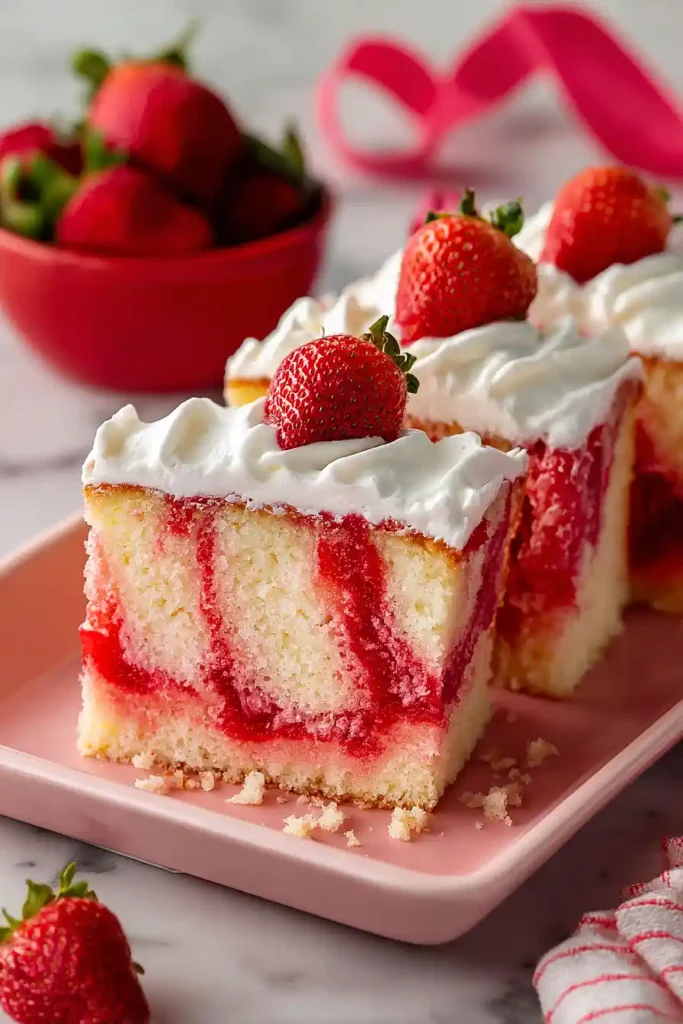 strawberry cake with jello