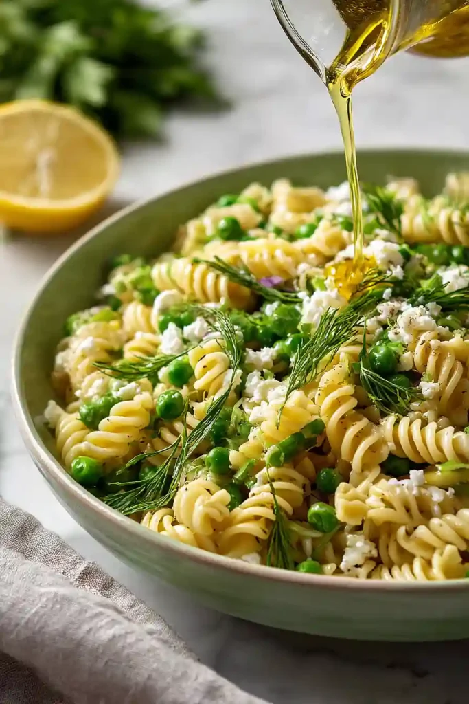 herbed pea and lemon pasta salad