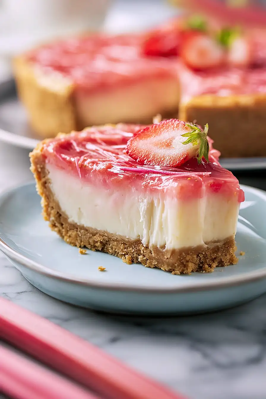 keto strawberry rhubarb cheesecake