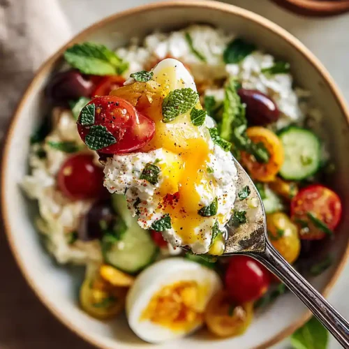 greek salad cottage cheese bowl