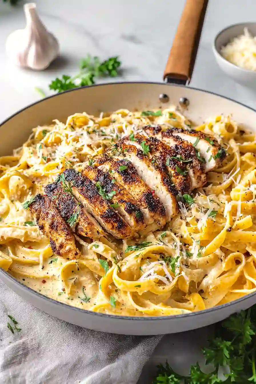 blackened chicken alfredo pasta