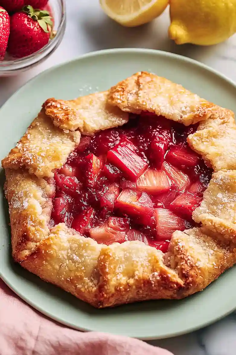 mini strawberry rhubarb galettes