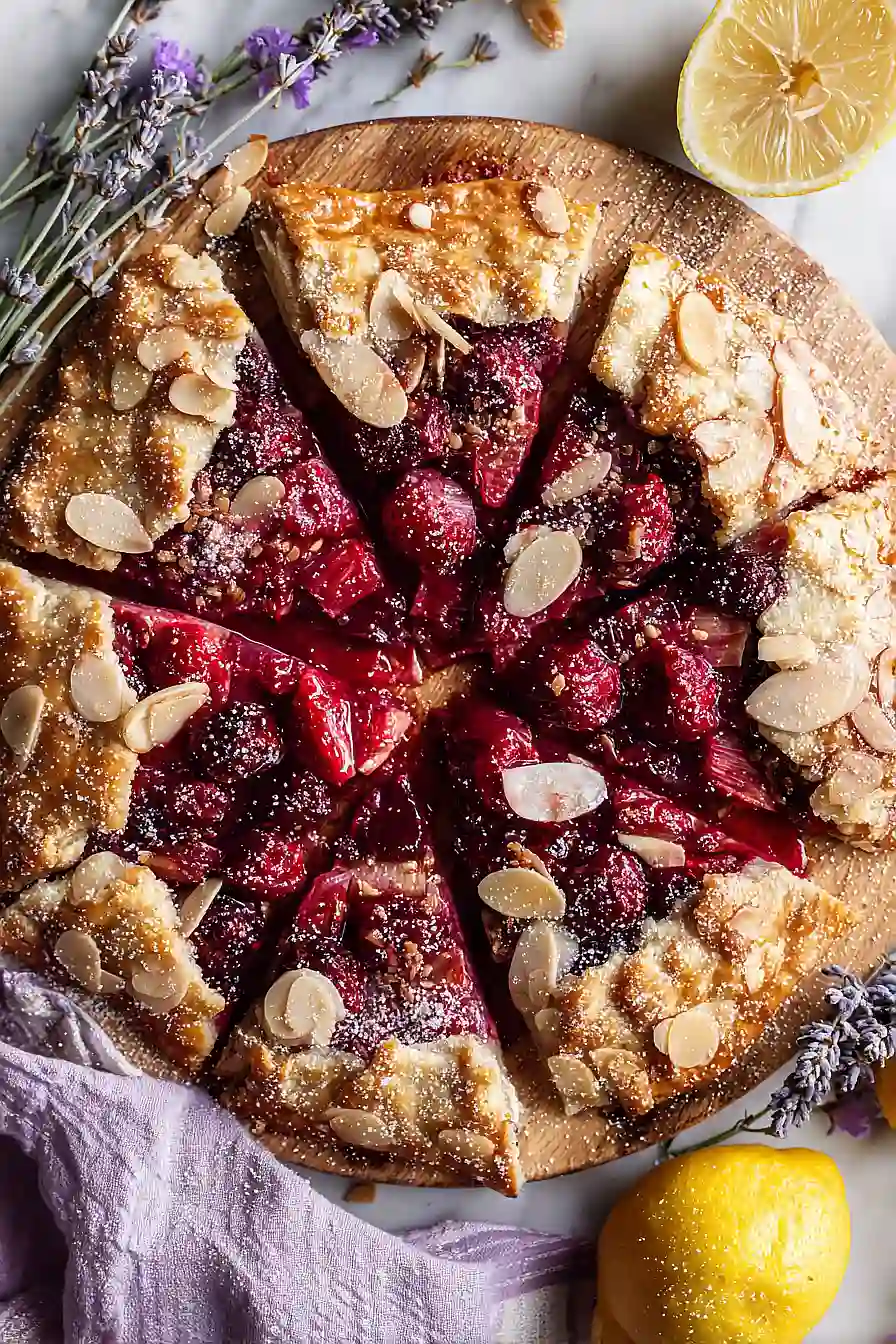 raspberry rhubarb galette