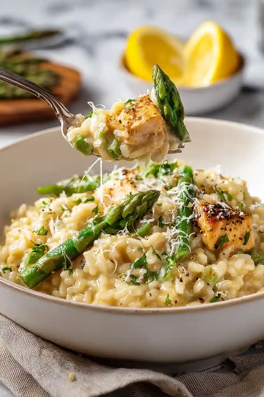 chicken and asparagus risotto