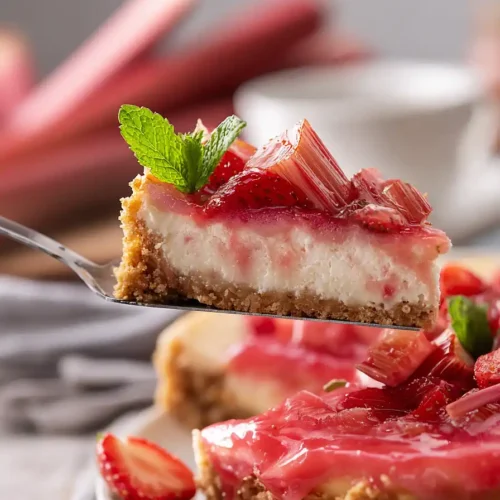 keto strawberry rhubarb cheesecake