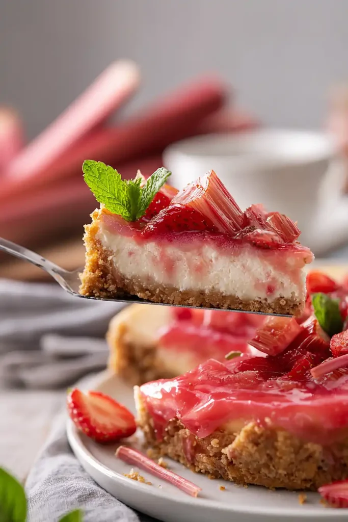 keto strawberry rhubarb cheesecake