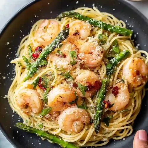 angel hair with shrimp and asparagus