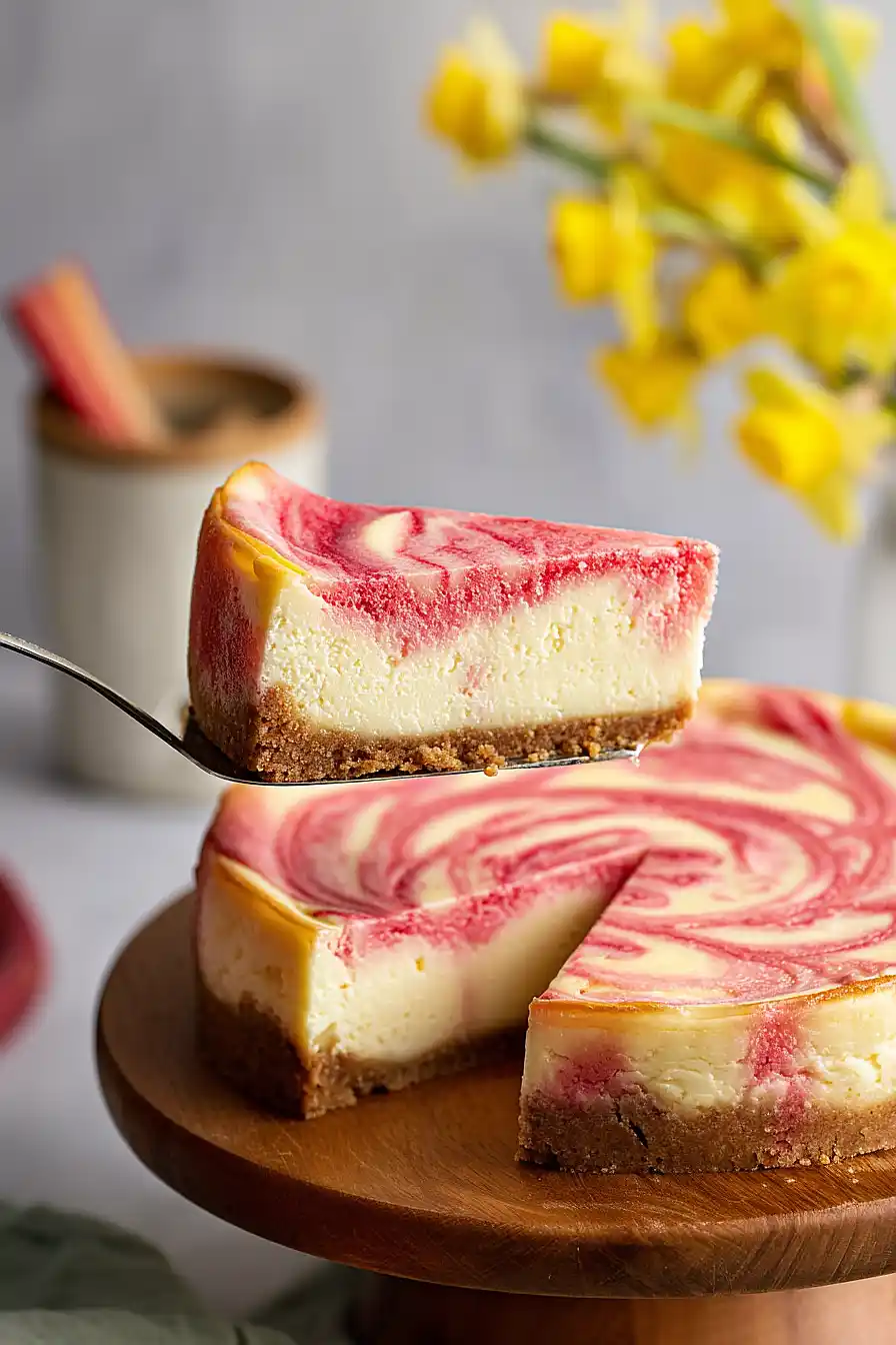 rhubarb and lemon cheesecake